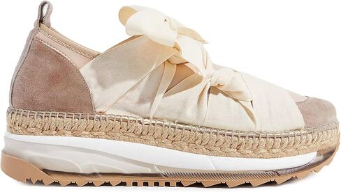 Free People Women's Chapmin Espadrille Sneakers, Ivory, 10 in Saudi Arabia