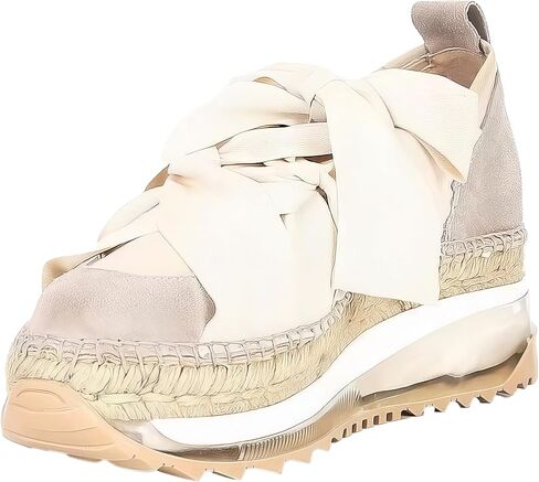 Free People Women's Chapmin Espadrille Sneakers, Ivory, 10 in Saudi Arabia
