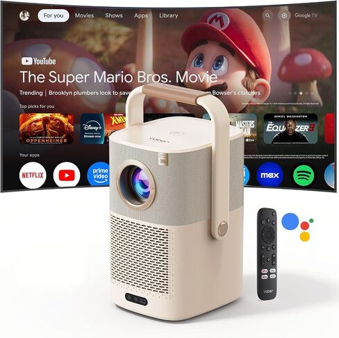 [Sound by JBL & Built-in Google TV] Yaber T2 Plus GTV Outdoor Projector - Smart Projector with WiFi 6 and Bluetooth, Native 1080P Movie Portable Projector for Indoor and Outdoor (Built-in Battery) in Saudi Arabia