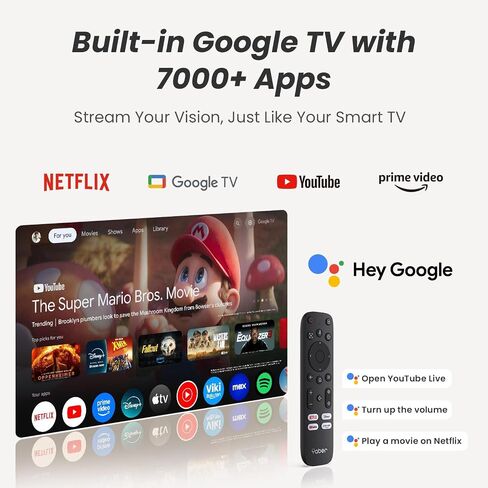 [Sound by JBL & Built-in Google TV] Yaber T2 Plus GTV Outdoor Projector - Smart Projector with WiFi 6 and Bluetooth, Native 1080P Movie Portable Projector for Indoor and Outdoor (Built-in Battery) in Saudi Arabia