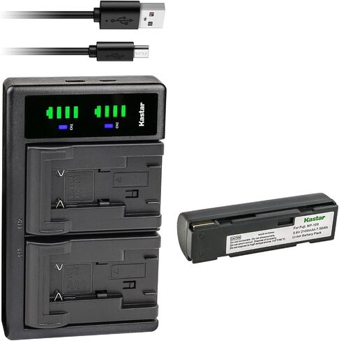 Kastar Ltd2 USB Battery Charger متوافق مع Fujifilm Finepix MX-600Z ، MX600Z ، Finepix MX-700 ، MX700 كاميرا ، JVC GC-QX3HD ، GC-QX5HD ، GC-S5 ، GC-S5E ، PDR-M3 Camera in Kuwait