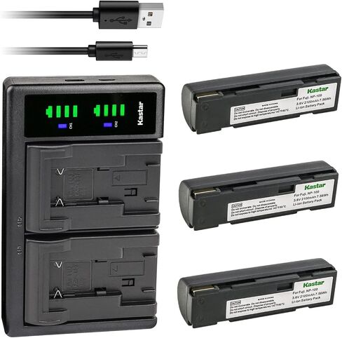 Kastar Ltd2 USB Battery Charger متوافق مع Fujifilm Finepix MX-600Z ، MX600Z ، Finepix MX-700 ، MX700 كاميرا ، JVC GC-QX3HD ، GC-QX5HD ، GC-S5 ، GC-S5E ، PDR-M3 Camera in Kuwait