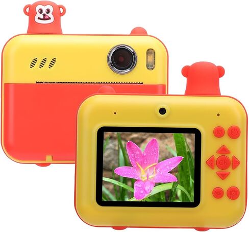 Instant Film Camera, Printable Camera with Print Paper, 8MP 1080P HD Selfie Digital Camera with Front and Rear Dual Lens, MP3 Player Function for Girls Boys (Yellow) in Saudi Arabia