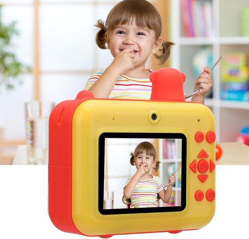 Instant Film Camera, Printable Camera with Print Paper, 8MP 1080P HD Selfie Digital Camera with Front and Rear Dual Lens, MP3 Player Function for Girls Boys (Yellow) in Saudi Arabia
