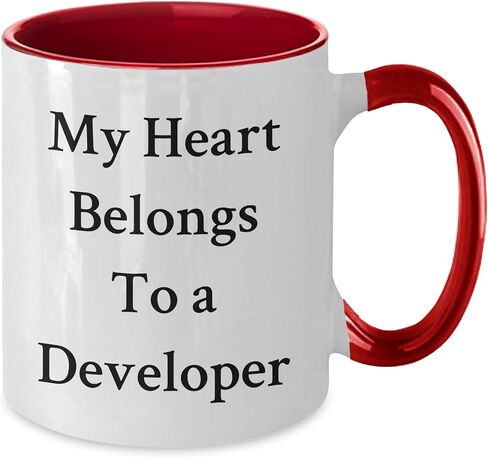 Developer's Heart Belongs to Developer, Funny Coffee Mug for Christmas Unique Gift from Friends to Coworkers in Saudi Arabia