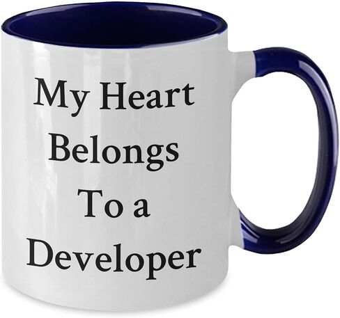 Developer's Heart Belongs to Developer, Funny Coffee Mug for Christmas Unique Gift from Friends to Coworkers in Saudi Arabia