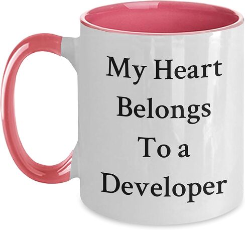 Developer's Heart Belongs to Developer, Funny Coffee Mug for Christmas Unique Gift from Friends to Coworkers in Saudi Arabia
