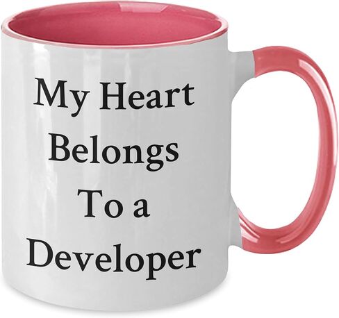 Developer's Heart Belongs to Developer, Funny Coffee Mug for Christmas Unique Gift from Friends to Coworkers in Saudi Arabia