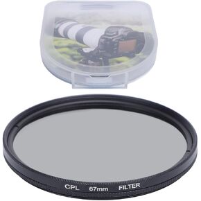 Yunseity Circular Polarizer Filter, Ultra Slim Multi Coated Optical Glass Neutral Density Lens Filter Aluminum Frame CPL Lens Filter to Eliminate Reflection & Enhance Color (67mm)