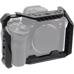 FEICHAO A7R4A Camera Cage Rig with Cold Shoe Mount 1/4, 3/8 Hole Compatible with A7M4 A7R4 A9II A7S3 A7R4A Camera