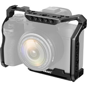 EMART Full Camera Cage for Sony A7M IV/R IV/RIV A/A7S III/A I/A9 II, Film Movie Making Camera Cage with Cold Shoe/NATO Rail/Quick Release Plate for Arca, Perfect for Accessories, Photography, Video
