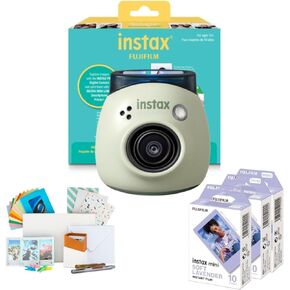 Fujifilm Instax Green Pal Link 2 Digital Camera and Instax Mini 2 Printer Bundle with Instax Mini Soft Lavender Film (3-Pack) and Film Kit (5 Items)
