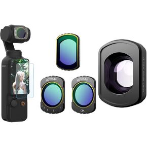 Magnetic Filter Kit Comptible with DJI Osmo Pocket 3 Creator Combo Accessories&Wide Angle Lens