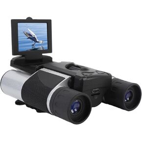 Gugxiom 10x25 Binoculars with Camera, 2 Inch Display 48MP 2.5K Digital Binoculars for Adults, Built in TF Memory Card Video Photo Recoder for Bird Watching (Black)