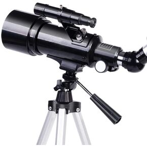 Astronomical Telescope for Beginners Refractor Telescope for Kids and Adults with Tripod Observing Moon and Scenery White (Black)