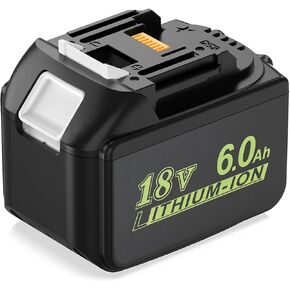 18V 6.0Ah Battery for Makita - 6000mAh Lithium-Ion Batteria for Cordless Power Tools BL1830 BL1850 BL1840 BL1860 BL1815 BL1835 BL1845 BL1890 Power Tools (1Pack)