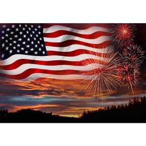American Flag Backdrop 10x8ft Fabric 4th of July Party Decoration Independence Day Banner Memorial Day Backdrop American Theme Birthday Photos Flag Patriotic Background