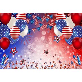 American 4th of July Backdrop 10x8ft Fabric Independence Day Party Decoration American Patriotic Party Flag Day Background Veterans Photos Memorial Day Decor