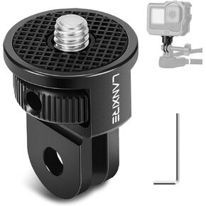 Action Camera Mount Adapter with 1/4" Screw, Aluminum Alloy Camera Tripod Adapter Compatible with GoPro Hero 13/12, Insta360 X4/X3, DJI Osmo Pocket 3, AKASO