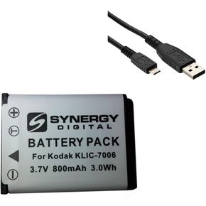 Synergy Digital Accessory Kit, Compatible with Kodak PIXPRO FZ55 Digital Camera Includes: SDKLIC7006 Battery, USBM USB Cable