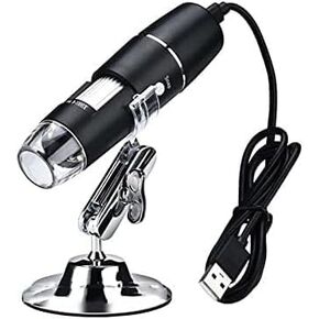 8 LED USB 2.0 Digital Microscope, 50 to 1000x Magnification Endoscope, Metal Stand, Compatible with Mac Window 7 8 10 Android Linux (Digital Microscope)