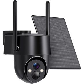 4G LTE Cellular Solar Security Camera Wireless Outdoor, No WiFi Solar Powered Camera, 360° Live View, 2K Color Night Vision, 2-Way Audio, PIR Detection,Motion Alert, Built in SIM Card