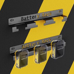 Metal Battery Holder Compatible for DeWalt 20V 60V 12V, Battery Holder Wall Mount, Durable Tool Battery Rack Wall Mount Organizer for Storage,Display and Cover with 3 Slots,Black,Patent Pending!!!