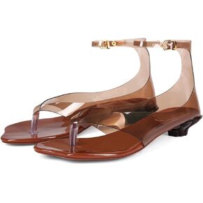Women’s Flip Flop Kitten Heels – Jelly Thong Heeled Sandals with Clear Strap, Transparent Low Heel Mules, Stylish Thong Kitten Heels for Summer, Casual Dress Sandals