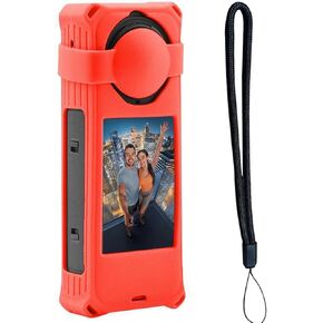 Protective Case for Insta360 one X5, Housing Soft Rubber Shell Protector + Lens cap Cover +Lanyard, for Insta360 X5 Silicone Cover Camera Accessories (Black)