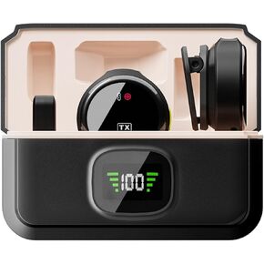 Microphone Dual Microphone Magnetic Suction Wearing Noise Reduction No Delay Type-C with Rechargeable Charging Case for Mobile Phone Live Broadcast Outdoor Recording Plug and Play