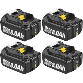 تم ترقية Powtree 8000mah 4packs BL1815 18V LXT LI-ION بطارية لـ MAKITA BL1815 BL1830 BL1860 BL1850 BL1840 BL1850B-2 BL1845 BL1815 BL1820 BL1860B CORDLALL TOADS