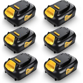4 Pack 6000mAh 20v Max Battery Replacement for Dewalt 20V Battery - Lithium Ion Batteries Compatible with Dewalt Battery 20v Chargers and Tools