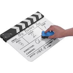 Yosoo Clapper Board, Clapboard 11.8 * 9.6 Inch Movie Film Clap Board with a Blackboard Eraser and Pen Directors Clapboard for Film Movie TV Making Movie Film Clapboard (Multicolored