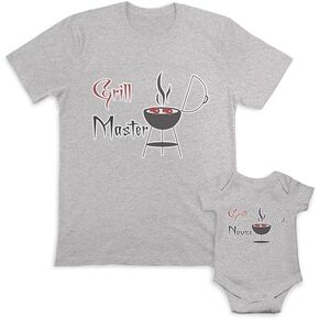Cute Rascals Father's Day Dad and Baby Matching Outfits Clothes Barbeque Grill Master - Barbeque Novice