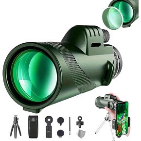 Stscope360 Monocular, Stethoscope 360 Monocular Military Grade, STS Scope 360, High Power Monoculars with Adapter & Tripod, for Bird Watching Hunting Hiking Camping (Green, 40x60)