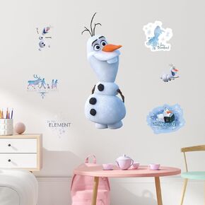 Disney Frozen Olaf Wall Decals - 28" Snowman Vinyl Stickers Bedroom Decor - Peel and Stick Room Decorations