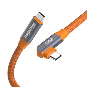 90 Degree USB C to C 3.2 Gen 2x2 Camera Cable 20Gbps for Fast Data Transfer and Live Preview for Canon R5/R8/R6 Sony A9 III/A1 II/A1/A9 II Nikon ZF/Z8/Z9 Fuji GFX-50S/GFX1000 etc.(10ft
