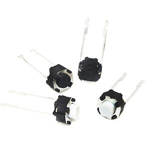 50-100pcs Vertical Round Switch 6 * 6 * 4.3mm DIP-2 2pin Tactile Tact Push Button Switch 6x6x4.3mm / 6x6x4.3mm 2p (Color : Black, Size : 6X6X4.3MM-100PCS)(Black,6X6X4.3MM-50PCS)