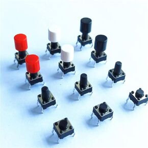 20pcs/lot 6x6mm 10Sizes 4PIN 0.1A Tactile Tact Push Button Switchs Caps Direct Plug-in Self-Reset DIP Dropshipping (Color : 6x6x8 Mm)(6x6x8 Mm)