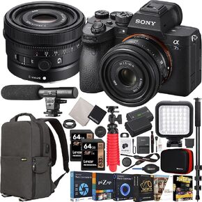 Sony a7S III Mirrorless Full Frame Camera Body + Sony FE 50mm F2.5 G Compact Lens SEL50F25G + ILCE-7SM3/B Bundle with Deco Gear Photography Backpack Case + Microphone + LED + Monopod and Accessories