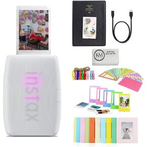Fujifilm INSTAX Mini Link 3 Smartphone Printer | Rose Pink Bundled with Instax Mini Album, Borders, Stickers & Clips + Microfiber Cleaning Cloth (3 Items)