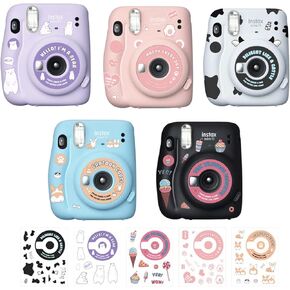 Mini 11 Stickers Set Accessories Compatible with Fujifilm Instax Mini 11 Instant Camera Case Leather Bag Pictures Films Album Photo Frames Decor Decal Set 5 Sheet (Dessert Animals)