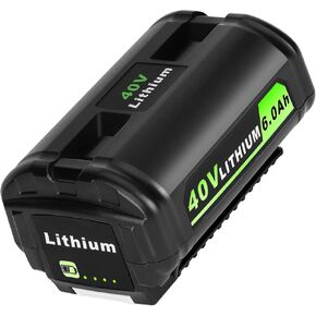 Replacement Battery for Ryobi 40V Battery, 6.0 Battery Compatible with Ryobi 40V OP4040 OP4050 OP4026 OP40201 OP40261 OP40301 OP40401 Cordless Power Tools
