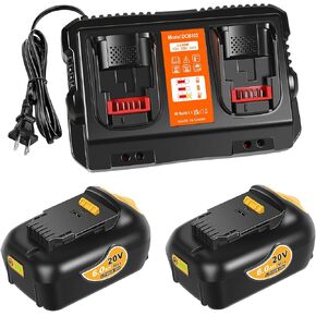 Genuine 5.0Ah Replacement for Dewalt 20V Max Battery, DCB102 Battery Charger Replacement for Dewalt Battery Charger