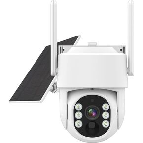 4G Cellular Security Camera Solar-Powered 4MP Wireless Outdoor Pan/Tilt/Zoom Built-in 7800mAh Battery PIR Human Detection Color Night Vision TF Storage (L2-4G)