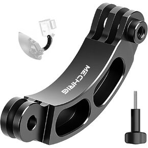 Aluminum Curved Extension Arm (3-inch) for Helmet & Pole Mounts, Metal Stick for GoPro Hero 13/12/11/10/9 Session, Akaso Campark & Other Action Cameras- YD050