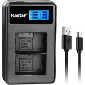 Kastar LCD Dual Charger for Panasonic DMW-BMB9 DMW-BMB9E DMW-BMB9PP & Panasonic Lumix DMC-FZ40 DMC-FZ45 DMC-FZ47 DMC-FZ48 DMC-FZ60 DMC-FZ62 DMC-FZ70 DMC-FZ72 DMC-FZ100 DMC-FZ150 Leica V-Lux2 V-Lux3