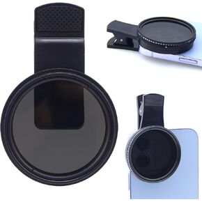 ND2 400 Filter, 52mm Multi Coated Neutral Density Filter, Clip on Phone Lens ND Filter for 15 14 13 Smartphones