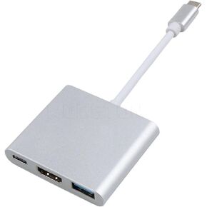 4-in-1 TY>pe C Adapter Hub HDMI USB 3.0 Digital AV Multiport Adapter 3 to 4K 1080P Fast Port(3 in 1 White)