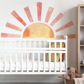 ملصقات جدار الشمس ، sacinora sacinora sicinora sunshine diy جدار الجدار شارات شروق الشمس قابلة للفيروسات قشرة فينيل والعصا للأطفال طفل رضيع فتاة الحضانة